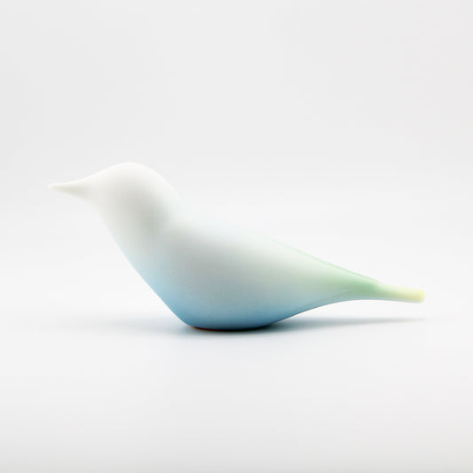 Mint Glow· Porcelain Bird Sculpture