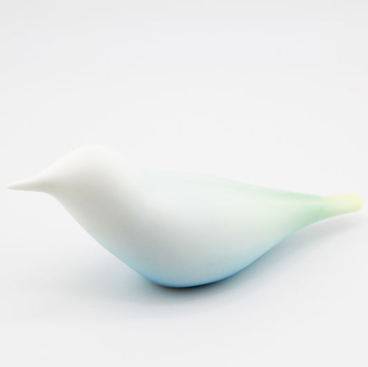 Mint Glow· Porcelain Bird Sculpture